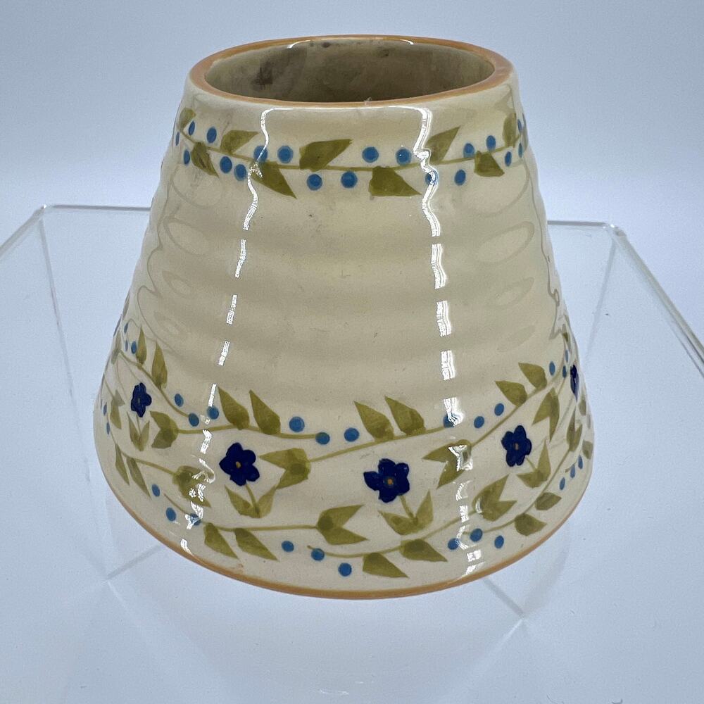 Yankee Vintage Candle Jar Shade Topper Cream with Floral 3"